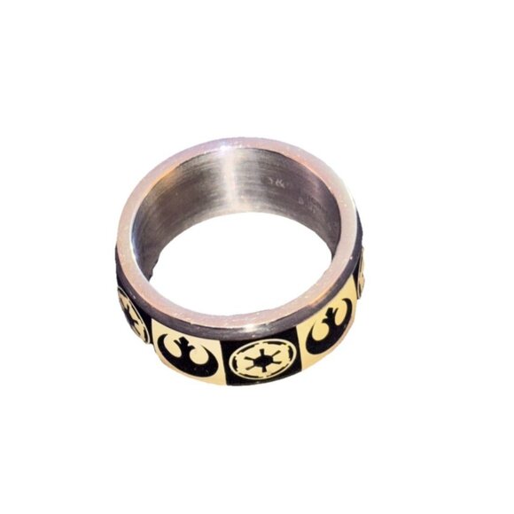 Star Wars Stainless Steel Empire Rebel Alliance Symbol Ring Sz 8 Kidcore - Picture 6 of 6